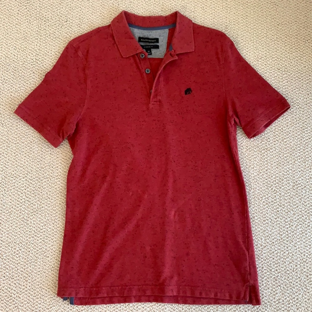 Red collared Banana Republic polo shirt